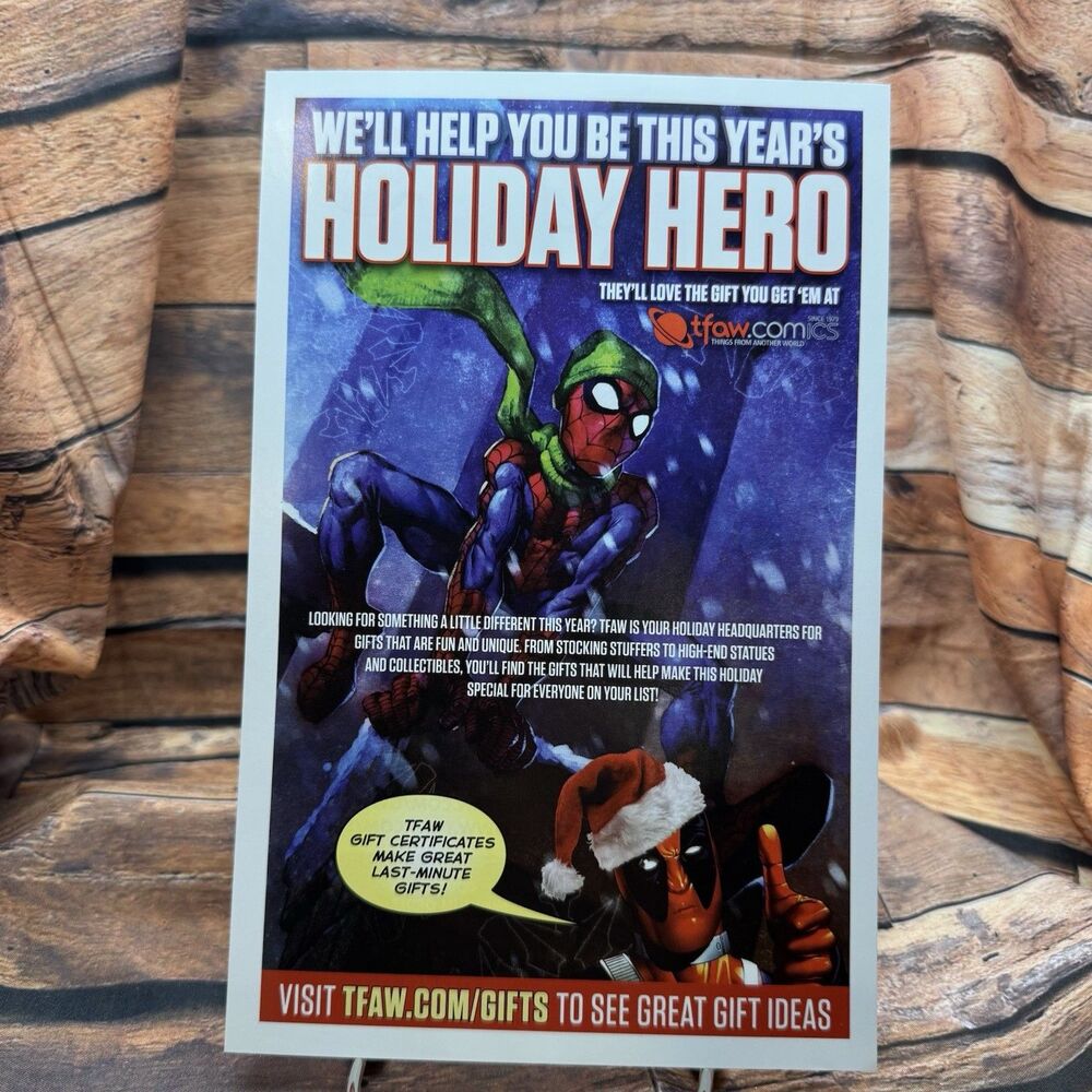 Spider-Man Deadpool Holiday Hero / Spider-Gwen TFAW Comic Book Promo Flyer Ad